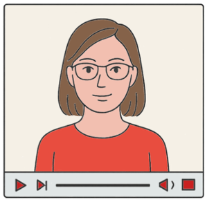 Instructor is centered in the video player with eyes at the upper third of the frame.
