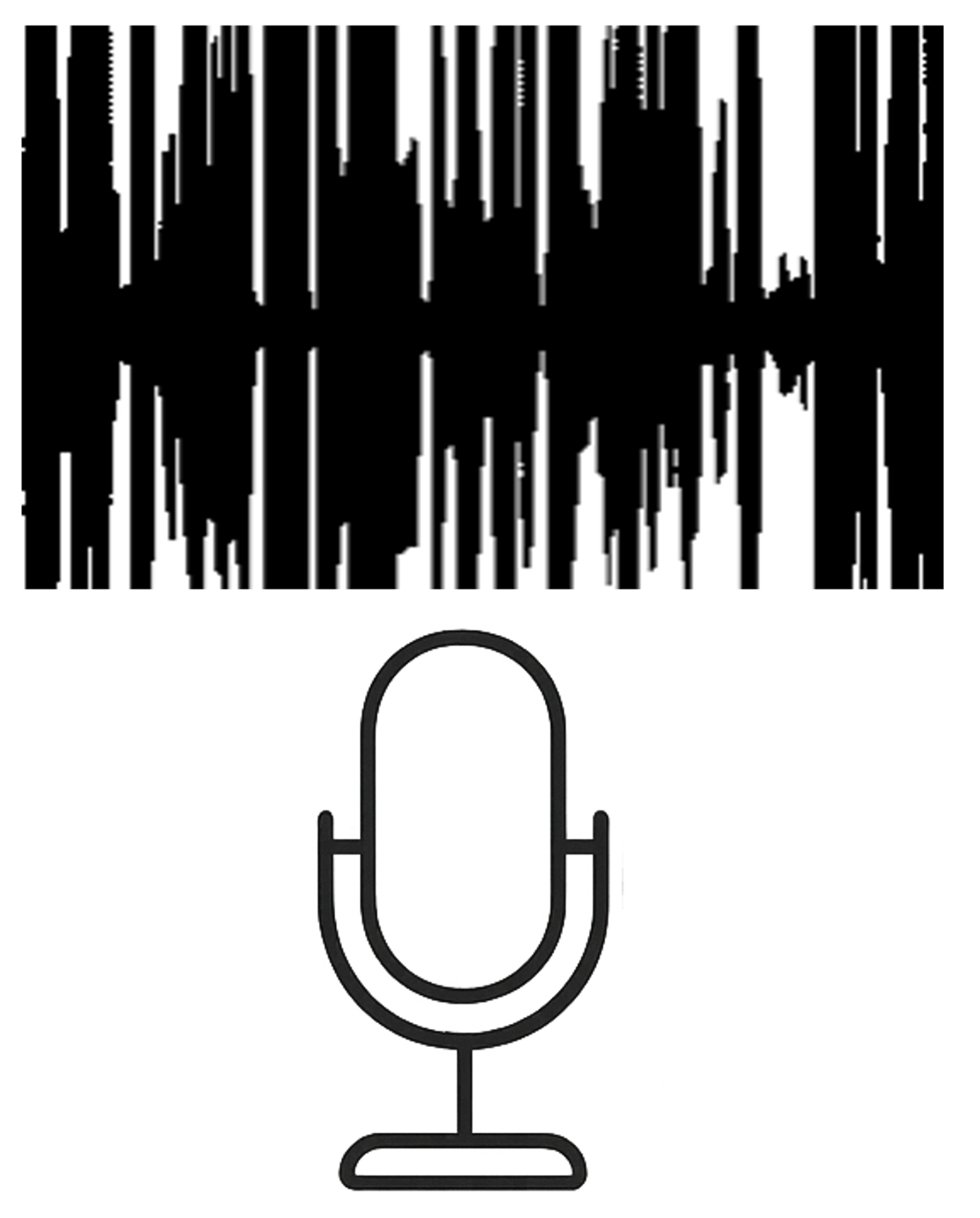 Waveform that is clipped, with flat tops and bottoms, representing distorted audio.